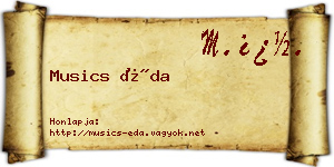 Musics Éda névjegykártya